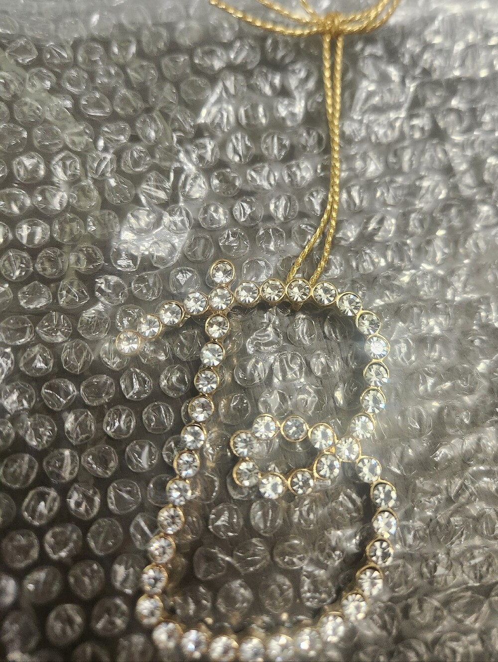 BaubleBar Gold and Clear Crystal Initial B Ornament